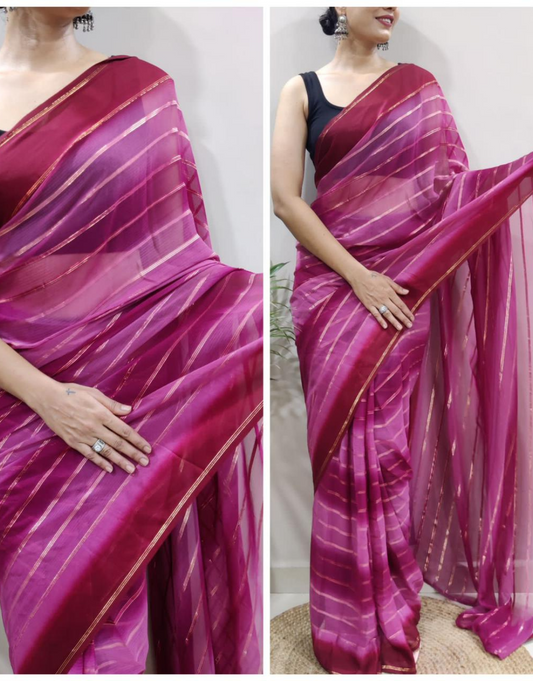 Minakshi Pink Ready To Wear Saree