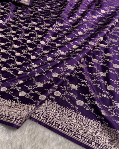 Aadhya - Royal Purple Banarasi Silk Saree