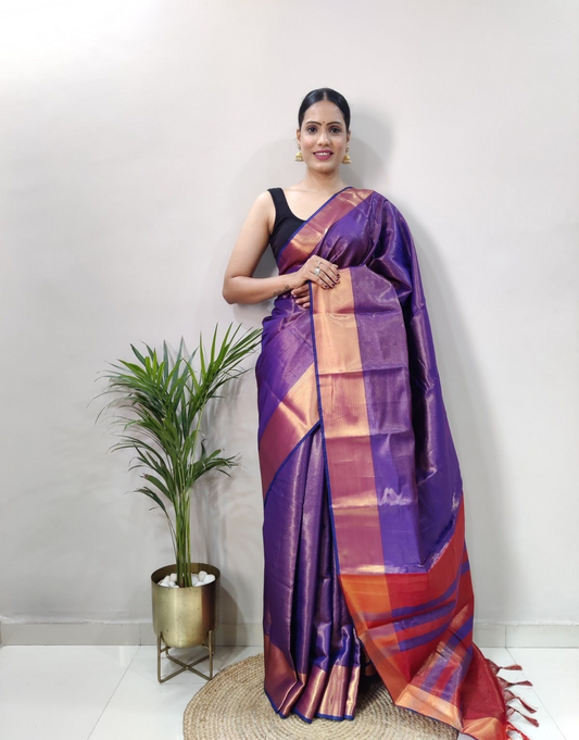 Reeva Muted Purple Soft Silk Saree