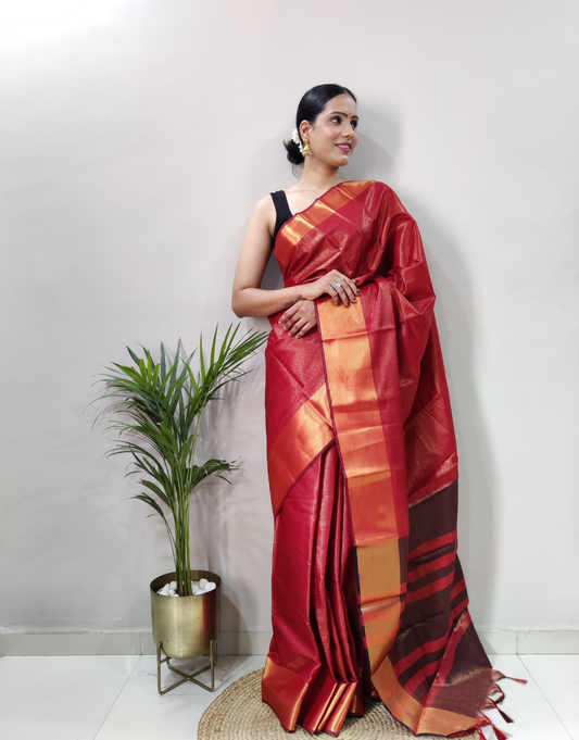 Reeva Red Soft Silk Saree