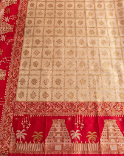 Hemaxi - Heritage Banarasi Temple Border Saree
