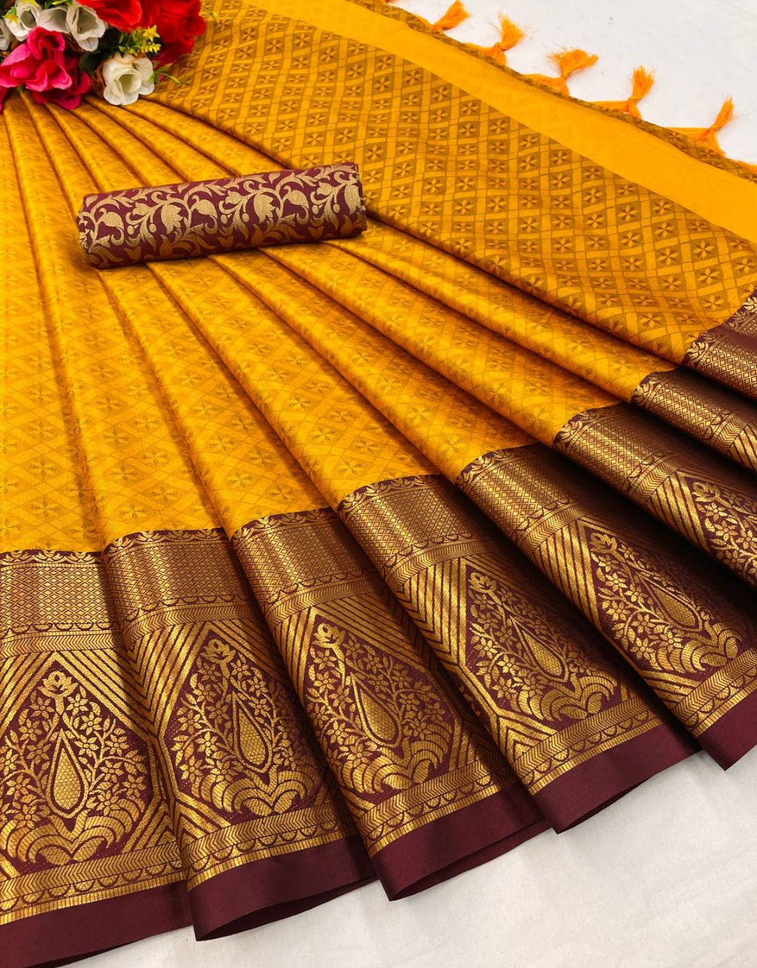 Mahi Mustard-Brown Kanchipuram Silk