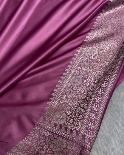 Garima - Bottle Green Paisley Silver Zari Banarasi Saree
