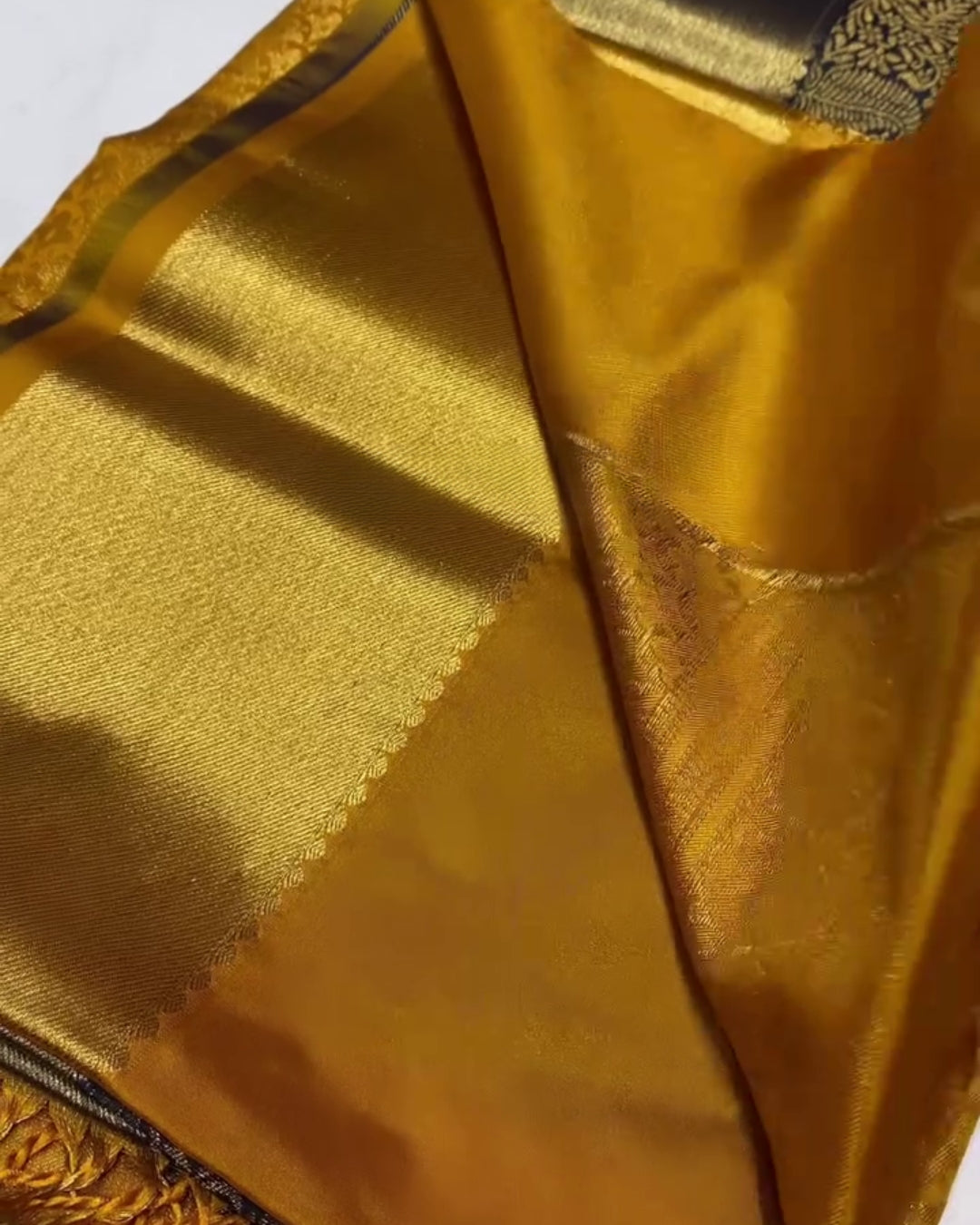 Zinta - Mustard Gold Black Traditional Silk Saree