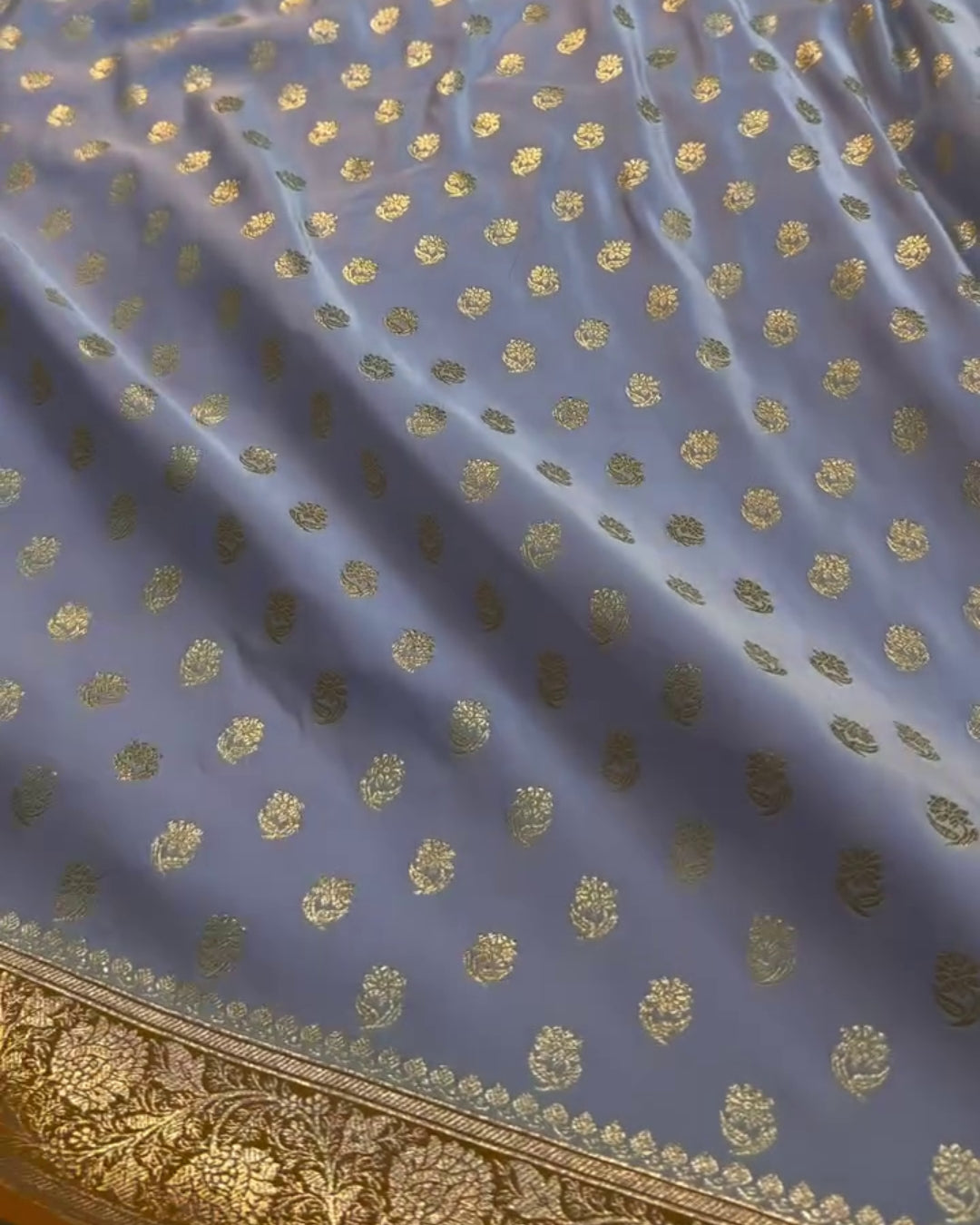 Zoya - Heritage Lavender Floral Zari Silk Saree