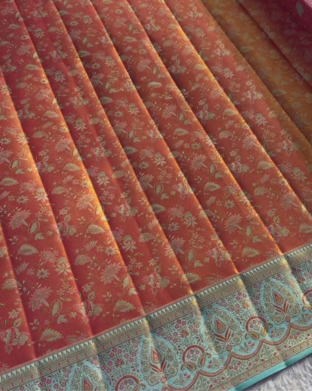 Sweta - Royal Coral Heritage Woven Silk Saree
