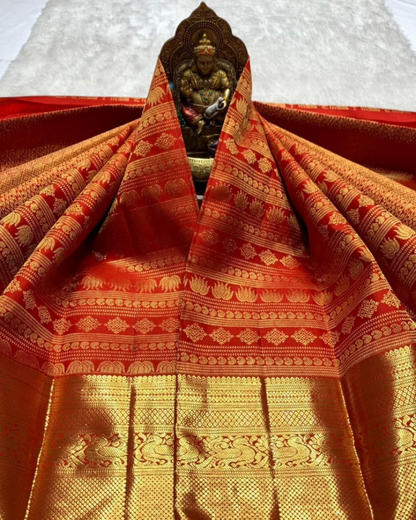 Sampriti - Crimson Red Kanjivaram Saree