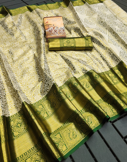 Tanya Green Kanchipuram Silk Saree