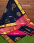 Nishu Navy Blue-Pink Lichi Silk Saree