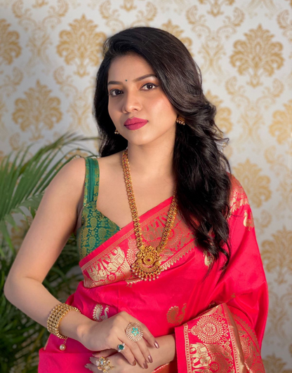 Hania Red Banarasi Saree