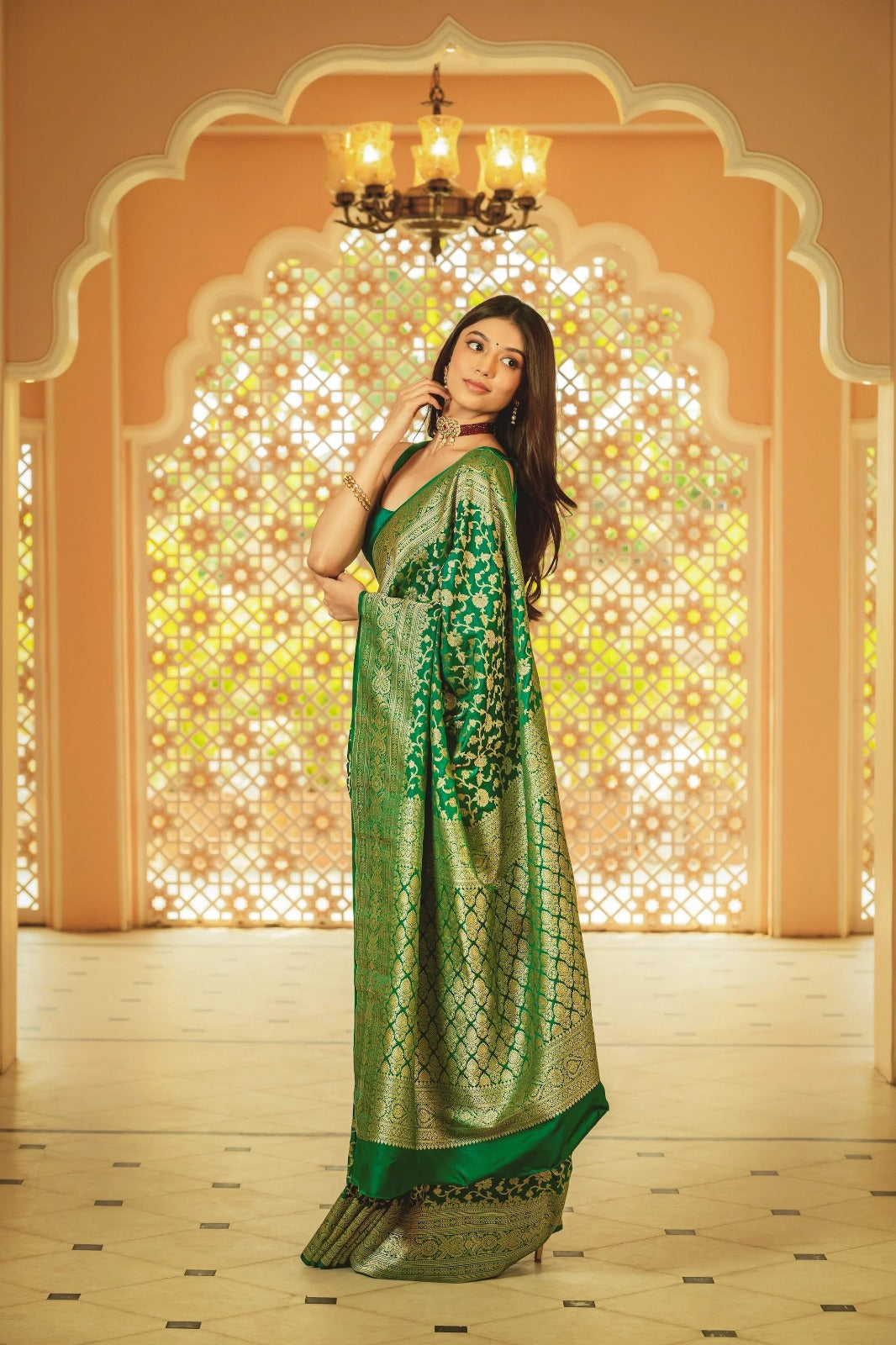 Dhara Green Banarasi Silk Saree