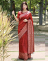 Nimrit Red Banarasi Silk Saree