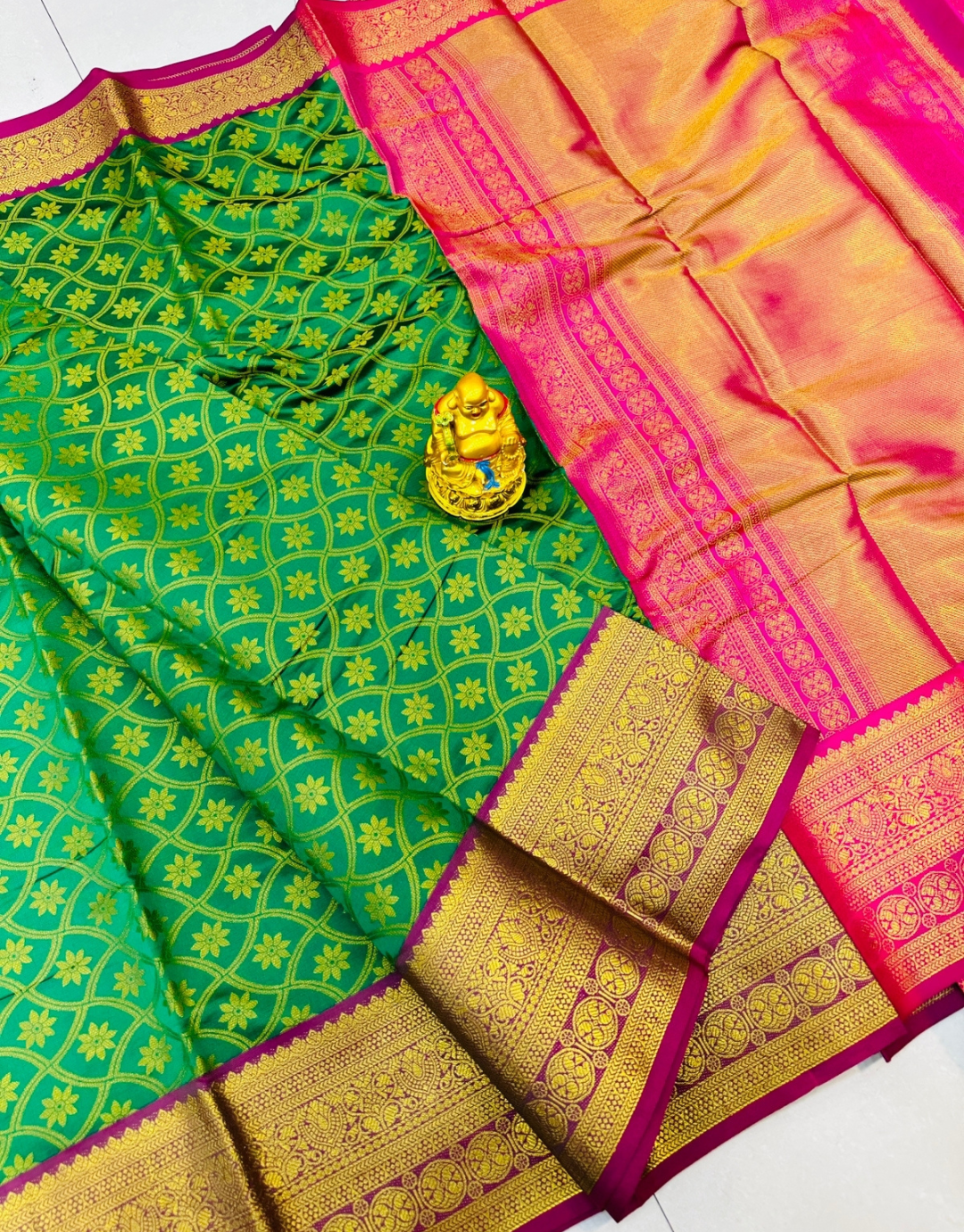 Sanjana Green Teal Banarasi Silk Saree