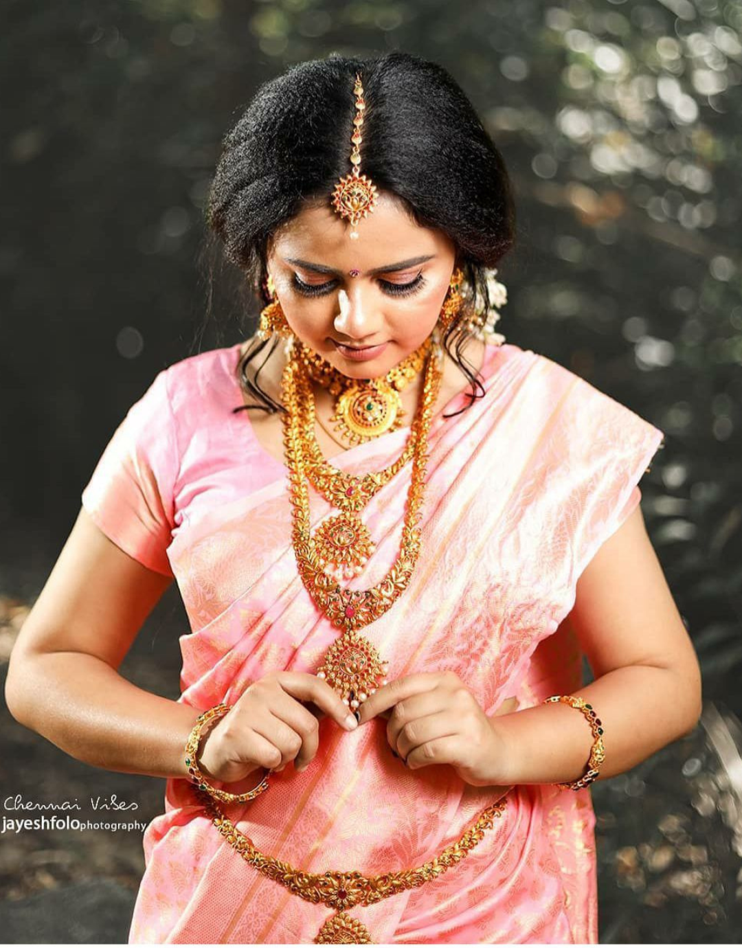 Kalpana Pink Kanchipuram Silk Saree With Attached Blouse