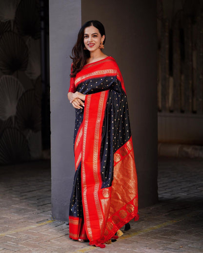 Richa Black Banarasi Silk Saree