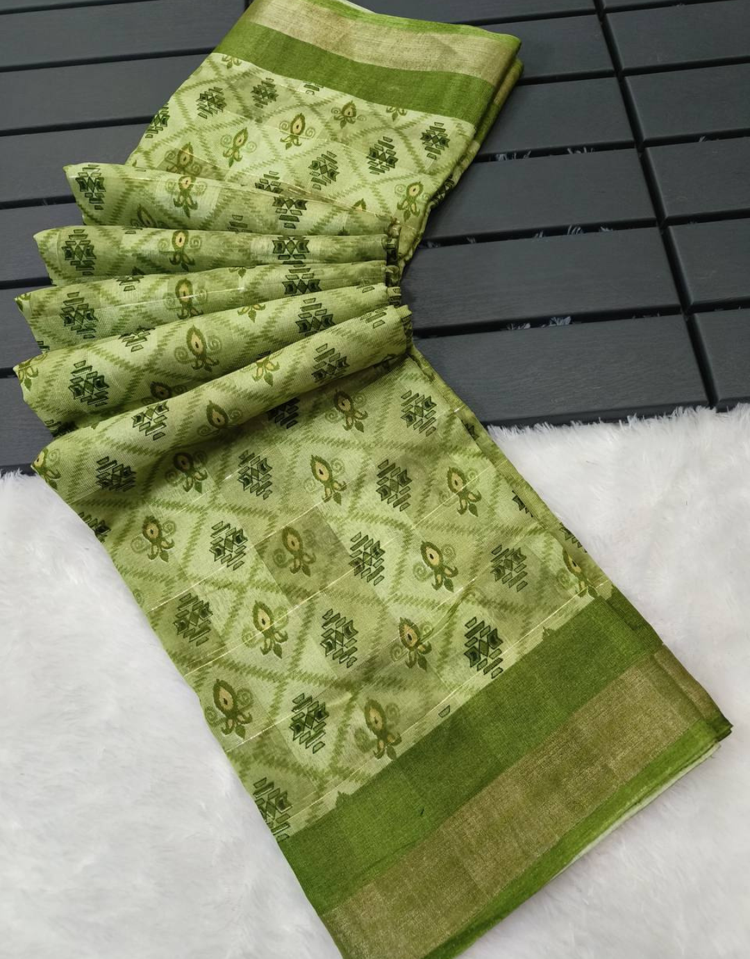 Suman Green Cotton Saree