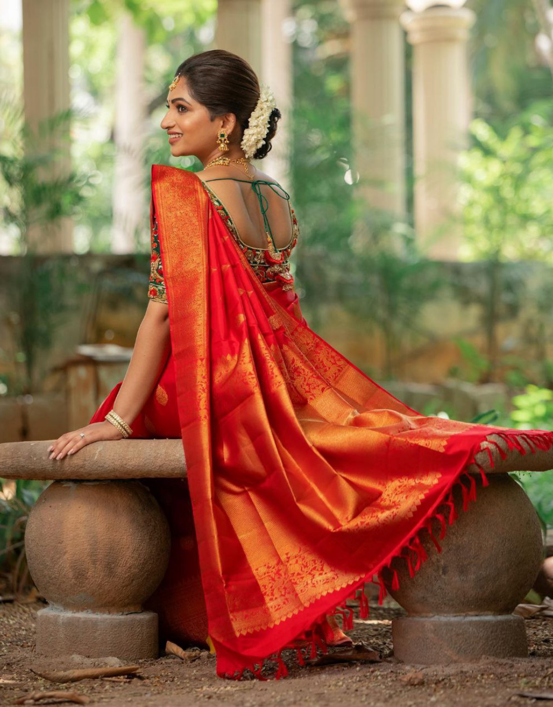 Annu Red Kanchipuram Saree