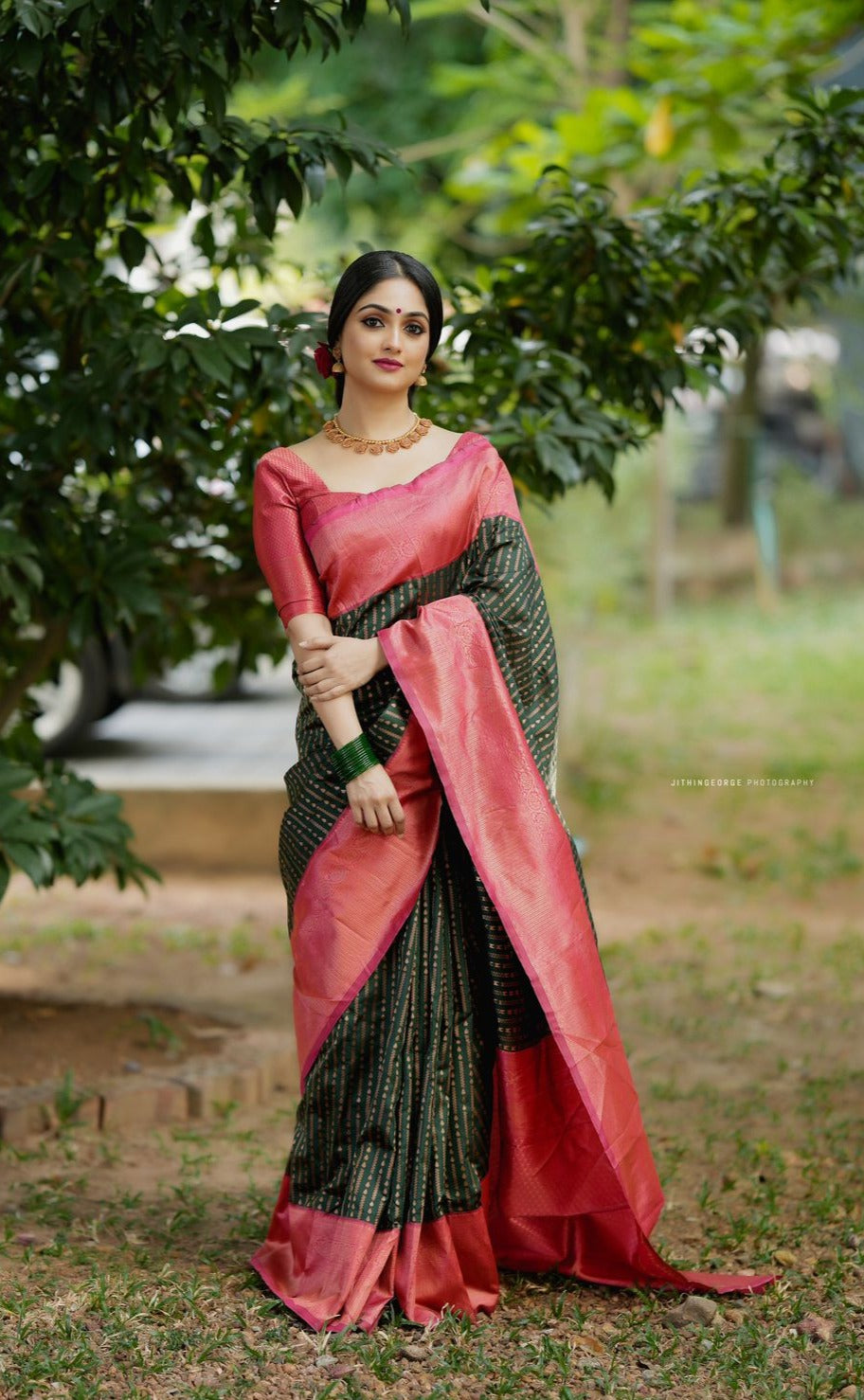 Stylish Emerald Soft Silk Saree