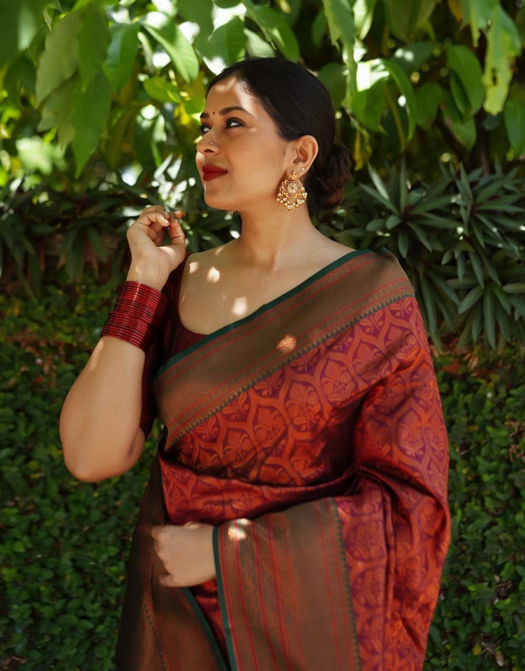 Zarika Maroon Banarasi Silk Saree