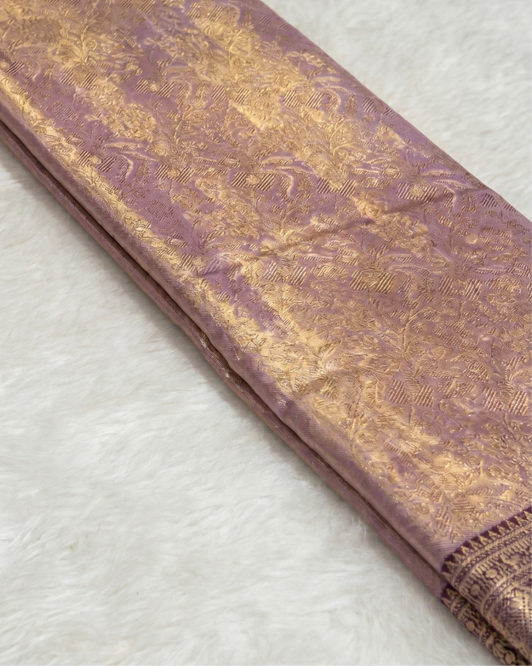 Svarnika - Purple Floral Banarasi Saree