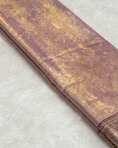 Svarnika - Purple Floral Banarasi Saree