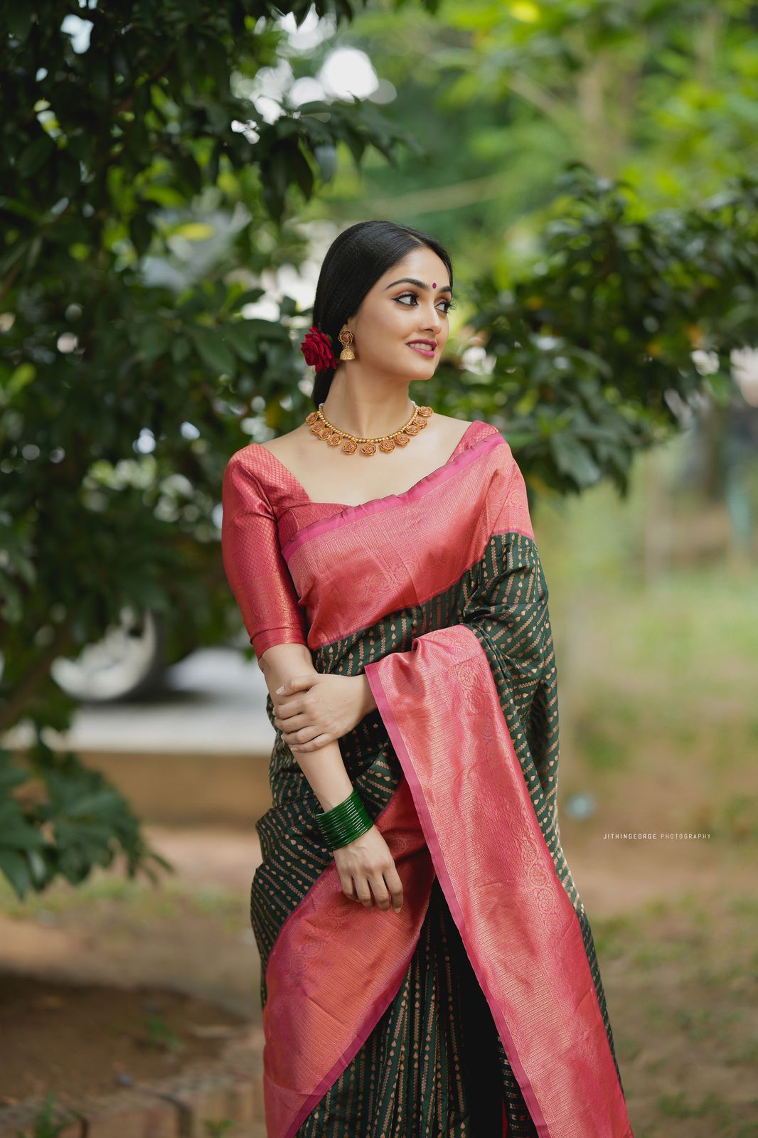 Stylish Emerald Soft Silk Saree