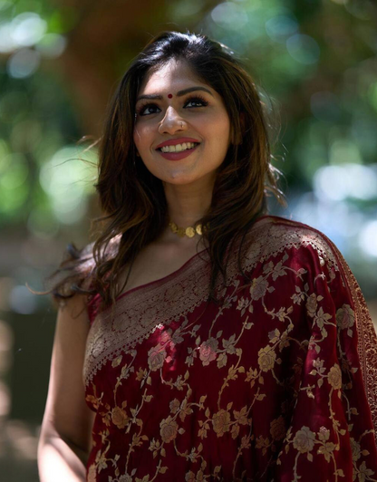 Mahi Maroon Banarasi Silk Saree