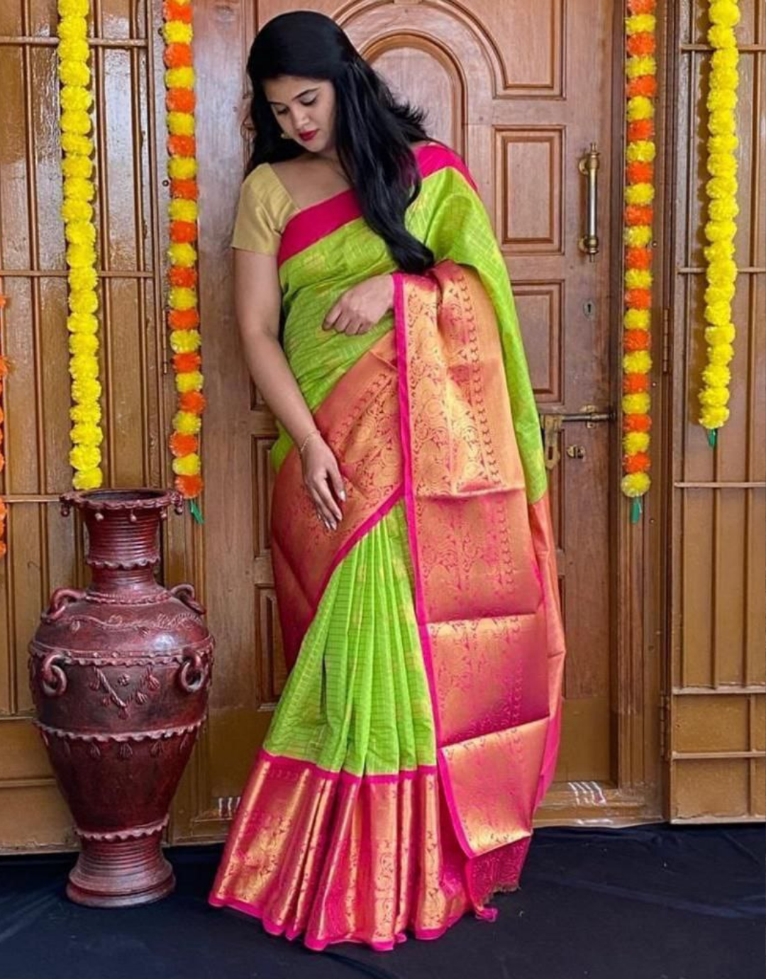 Meera Green Banarasi Silk Saree