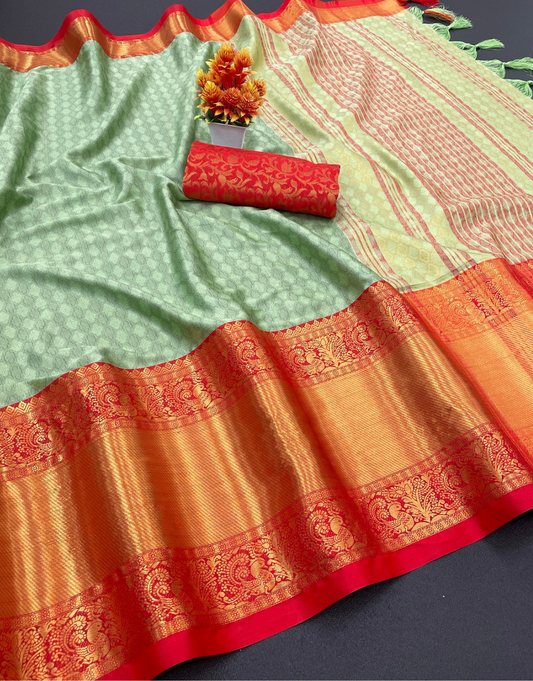 Suman Pista Cotton Silk Saree