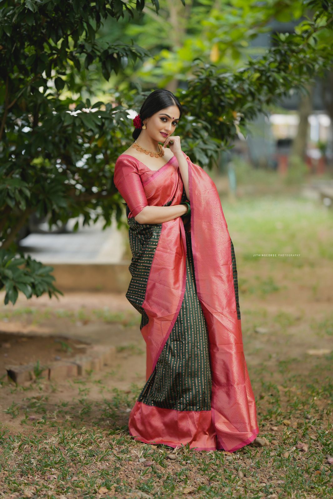 Stylish Emerald Soft Silk Saree