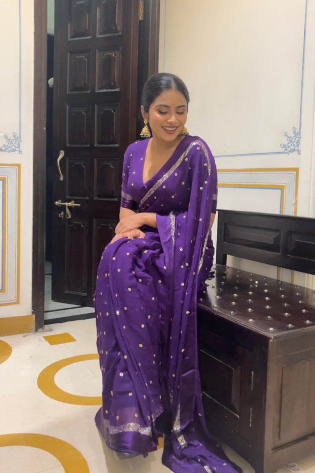 Royal Purple Handwoven Silk Saree