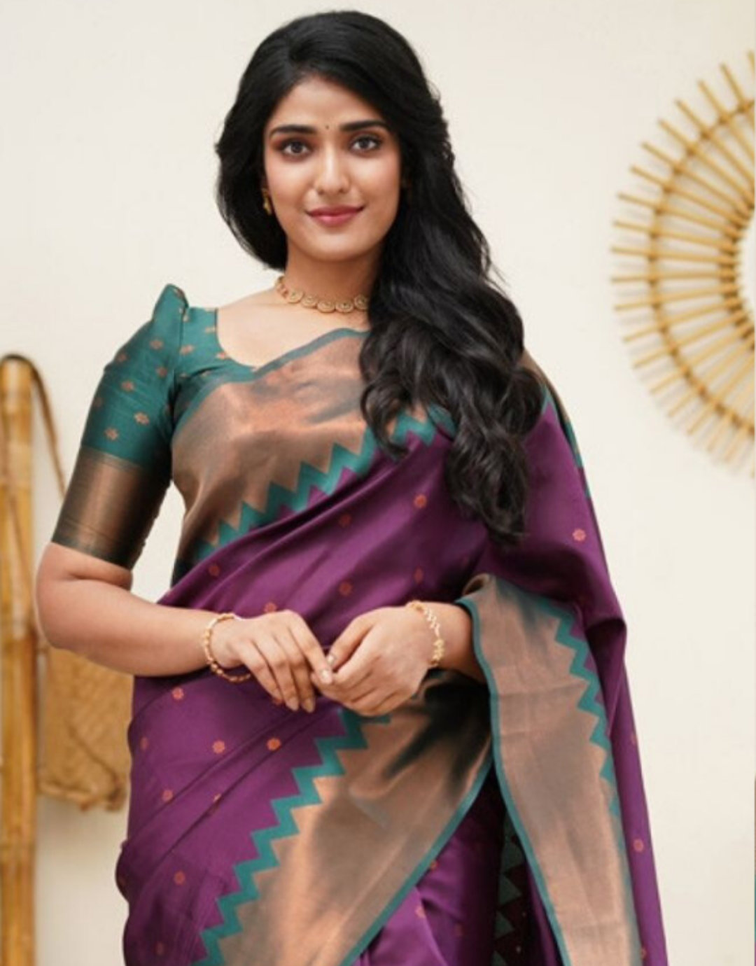 Ishika Purple Kanchipuram Saree