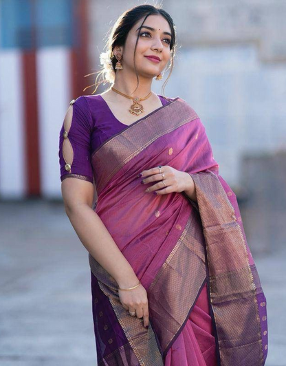 Sita Lilac Purple Banarasi Silk Saree