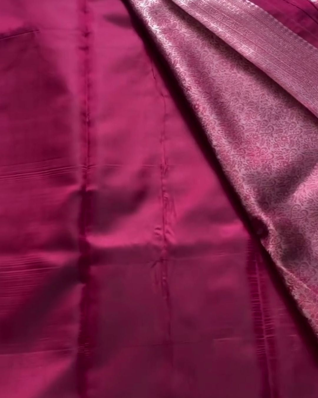 Tanaya - Gold Silk Saree with Rani Pink Brocade Border
