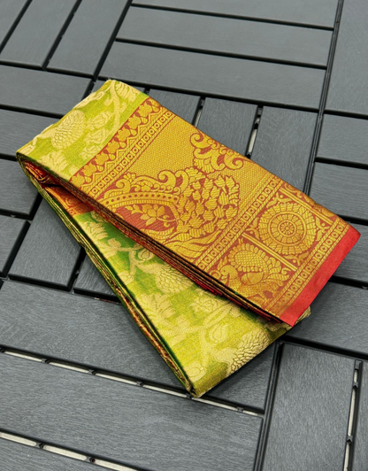 Jinita Pista Green Kanchipuram Silk Saree