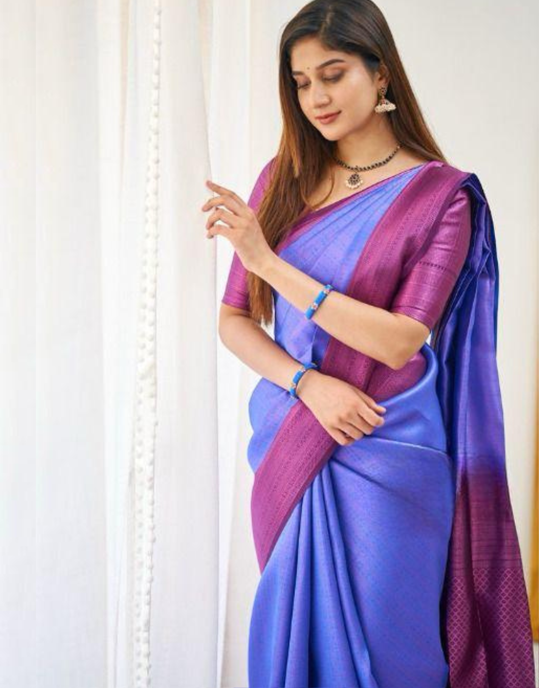 Jivika RoyalBlue Kanchipuram Silk Saree