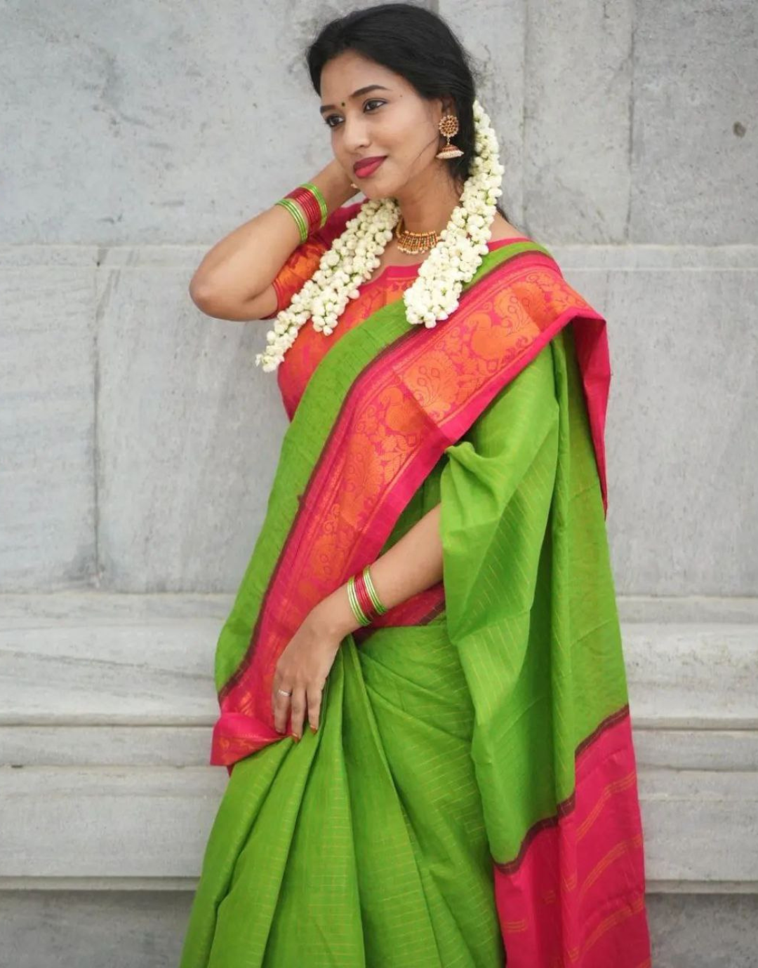 Richa Trendy Green Kanchipuram Silk Saree