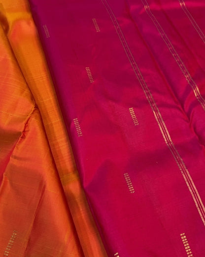 Dipali - Orange Magenta Classic Traditional Silk Saree