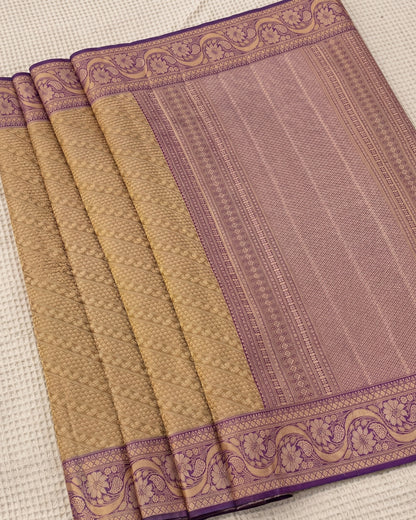 Yuvanshi - Antique Gold Purple Kanjivaram