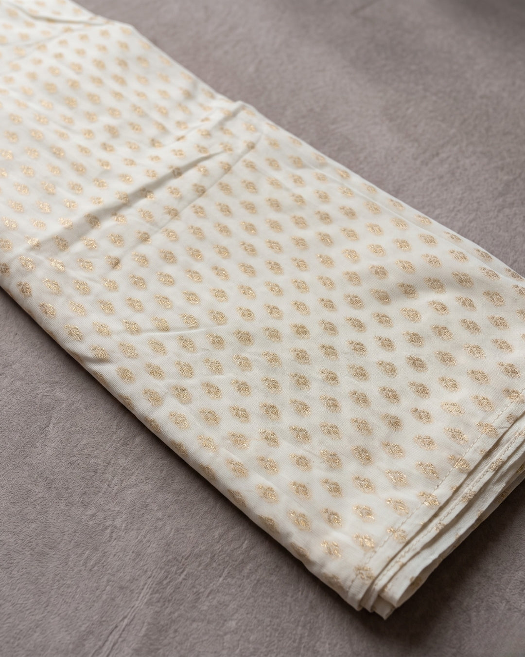 Devika - Ivory White Banarasi Organza Saree