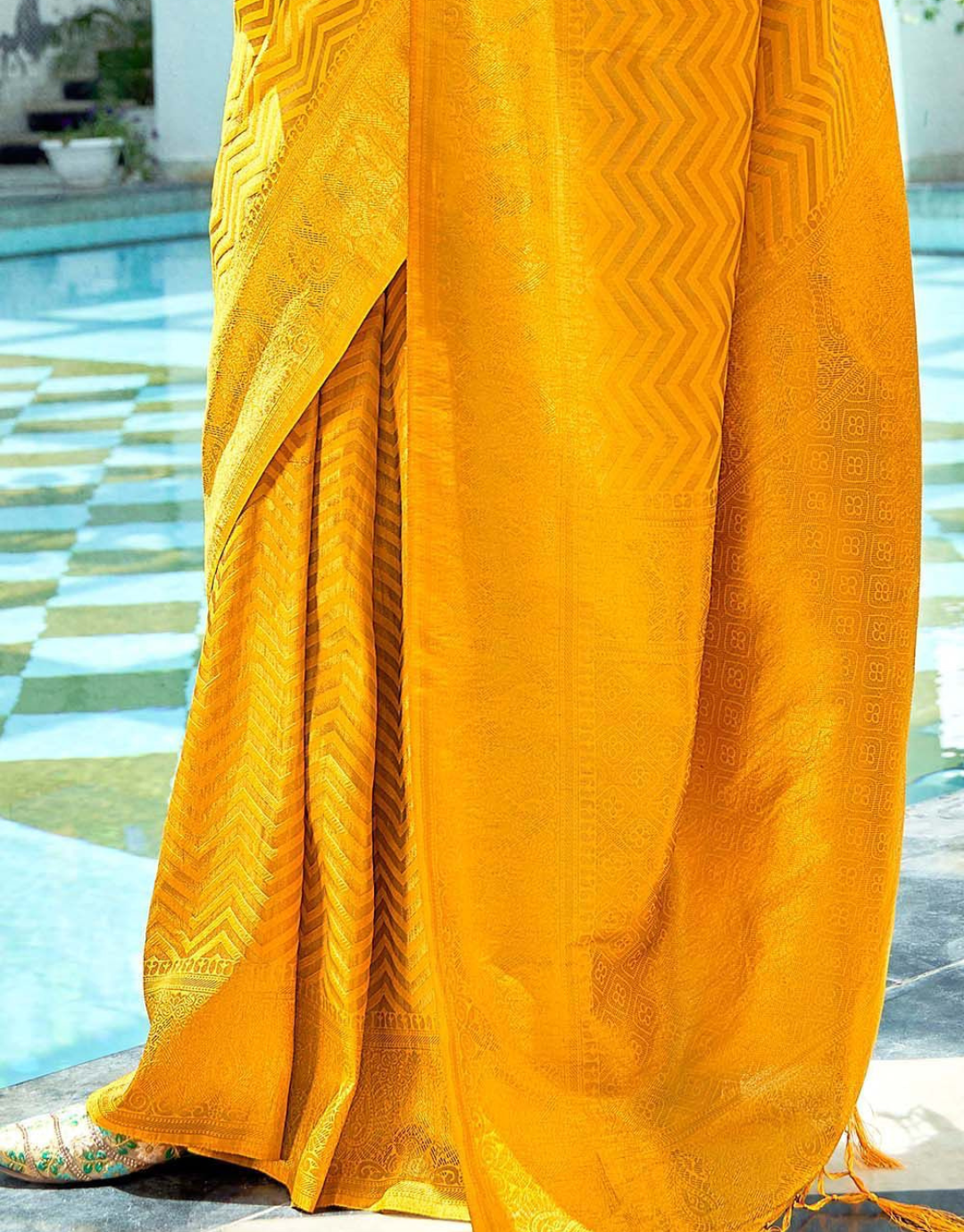 Dipeeka Yellow Soft Silk Saree