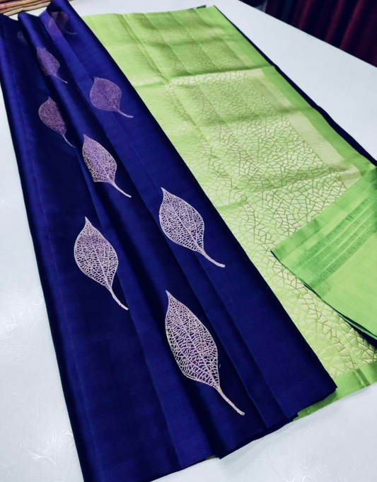 Mila Blue-Green Soft Silk Saree