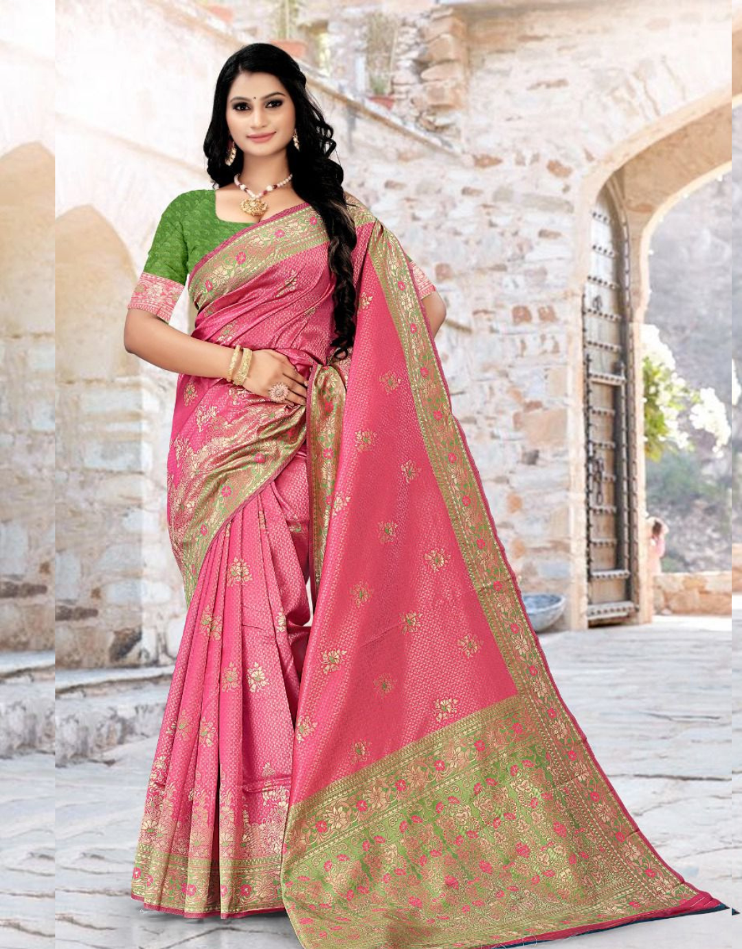 Himanshi Pink Soft Silk Saree