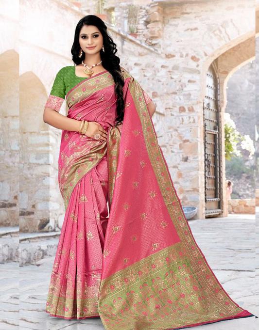 Himanshi Pink Soft Silk Saree