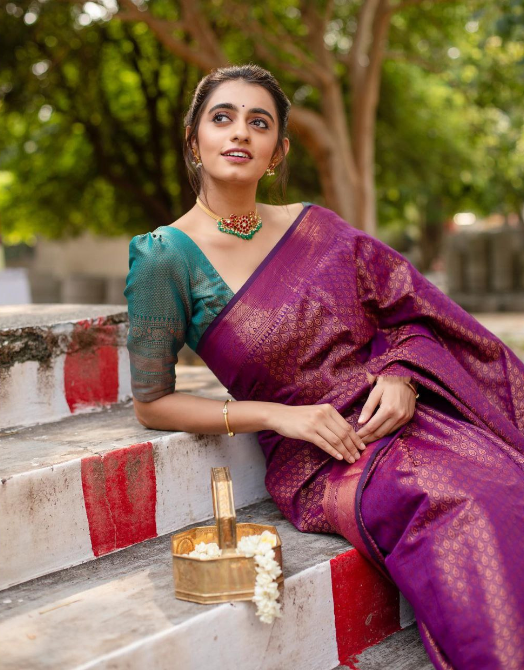 Karishma Wine Kanchipuram Saree