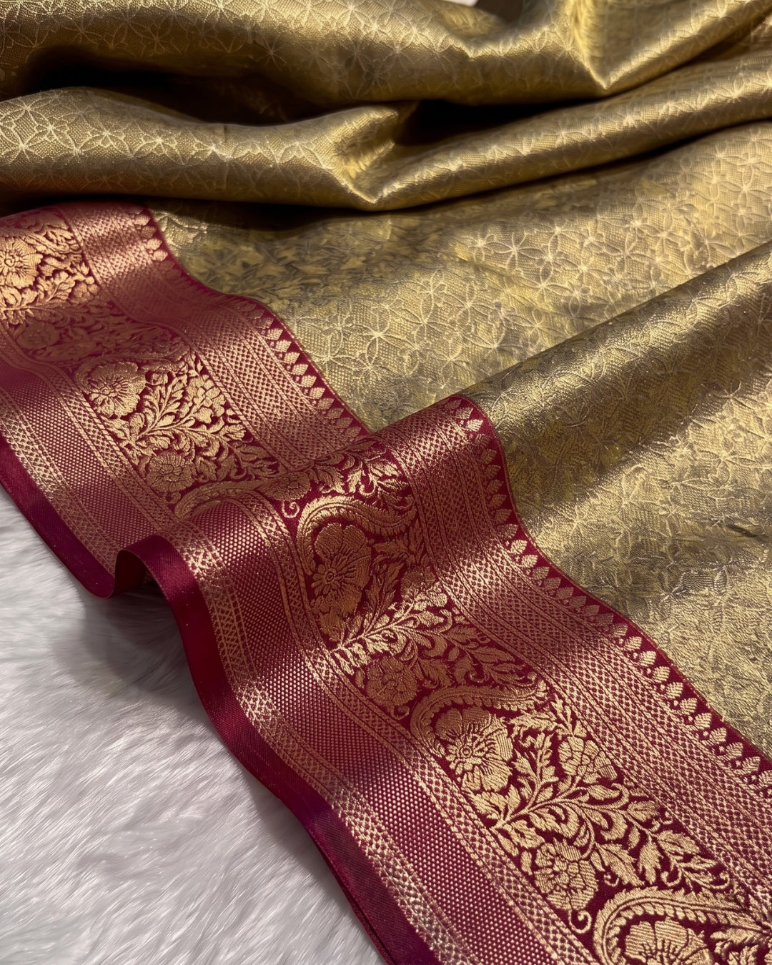 Chinmayi - Antique Gold Banarasi Silk Saree