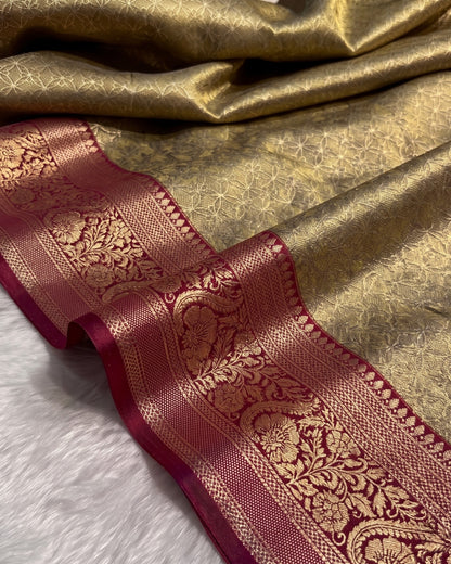 Chinmayi - Antique Gold Banarasi Silk Saree