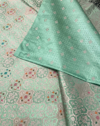 Avira - Mint Green Banarasi Silk Saree
