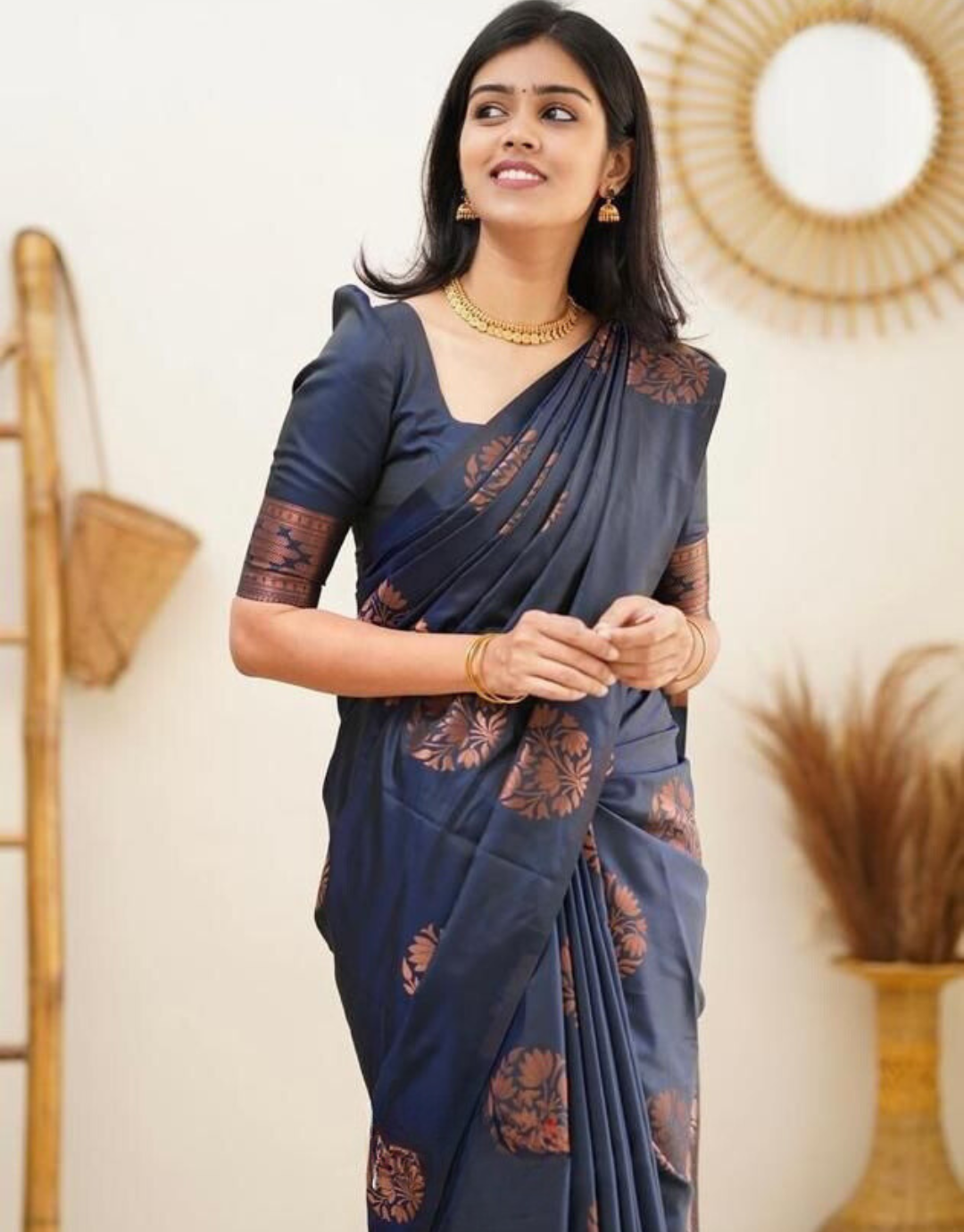 Nancy NavyBlue Soft Silk Saree