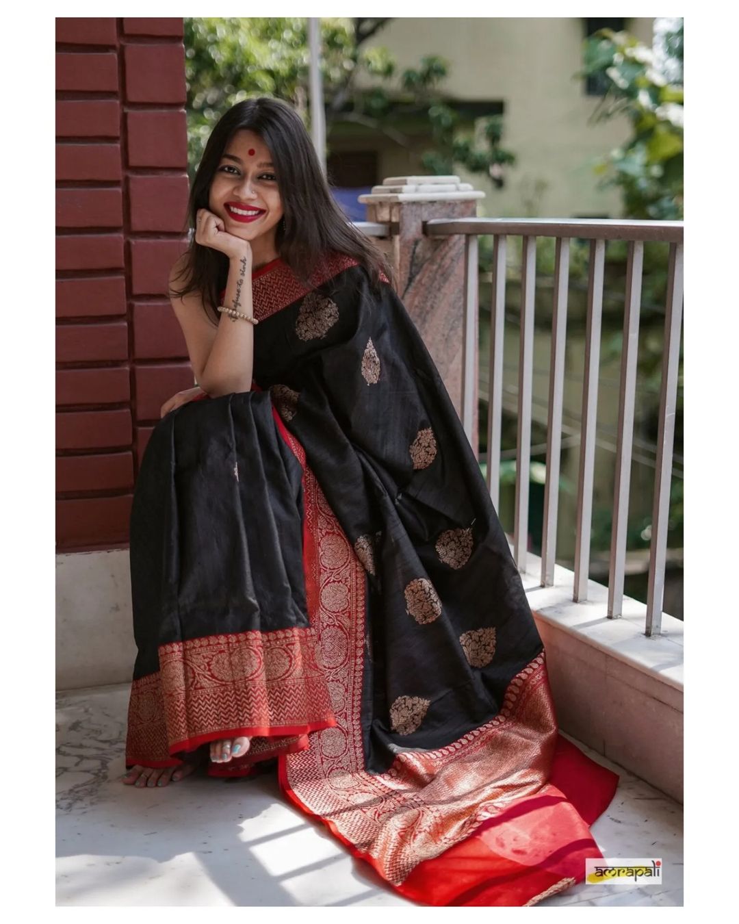 Binita Black Soft Silk Saree